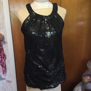 Black sequin top